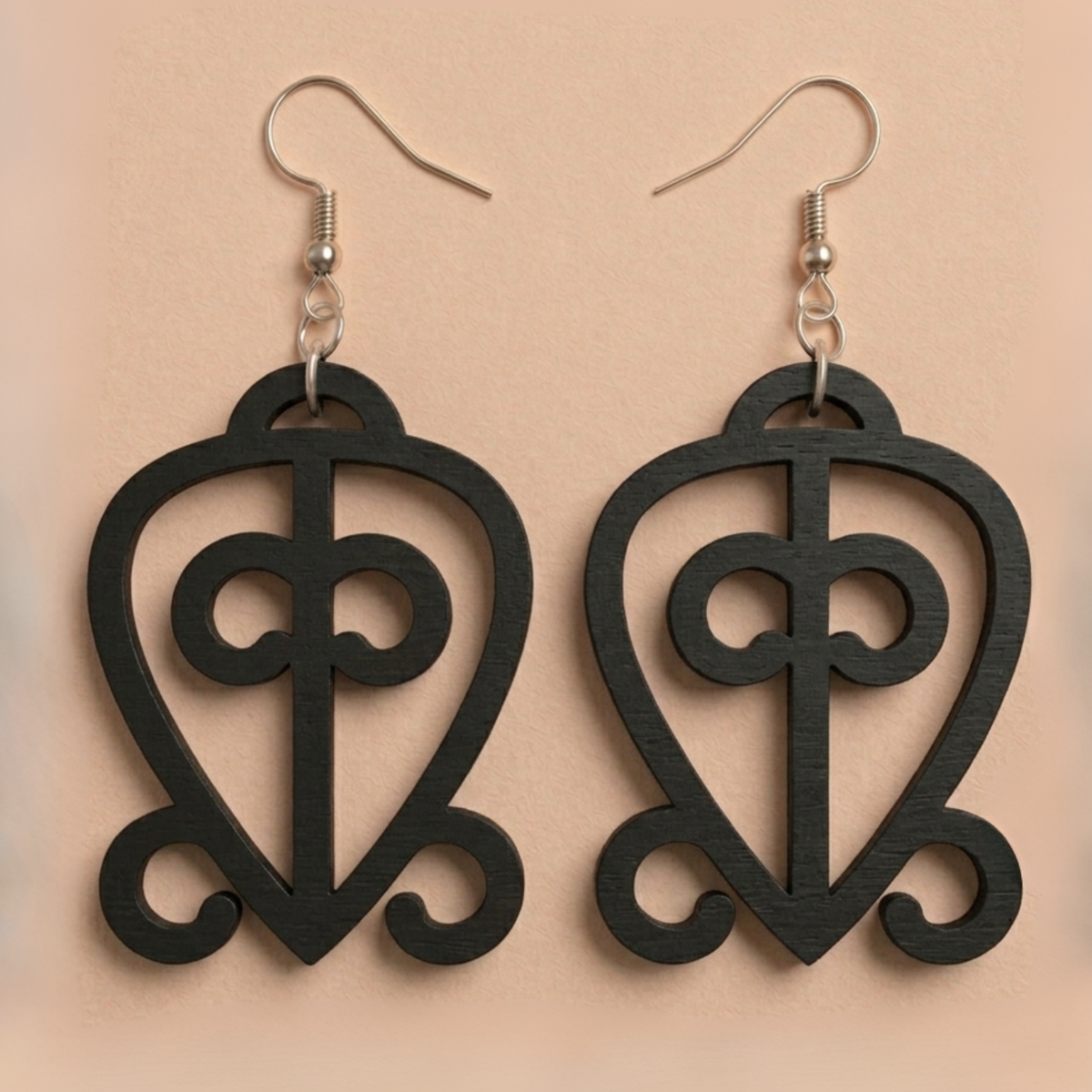 Odo Nnyew Fie Kwan Wood Adinkra Earrings