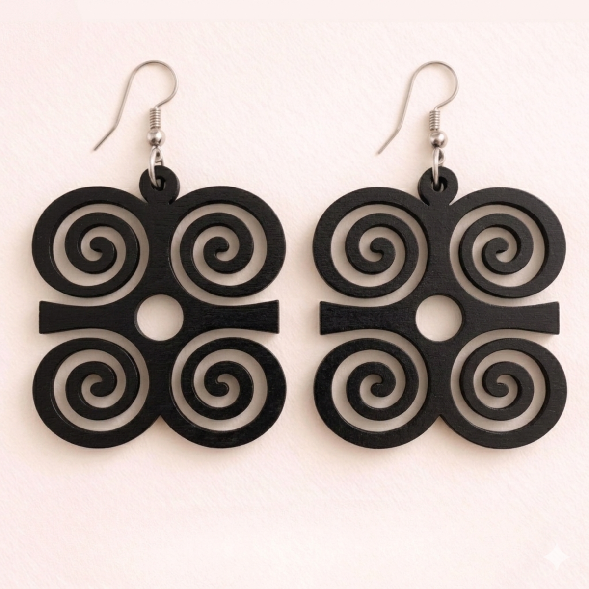 Dwennimmen Wood Adinkra Earrings