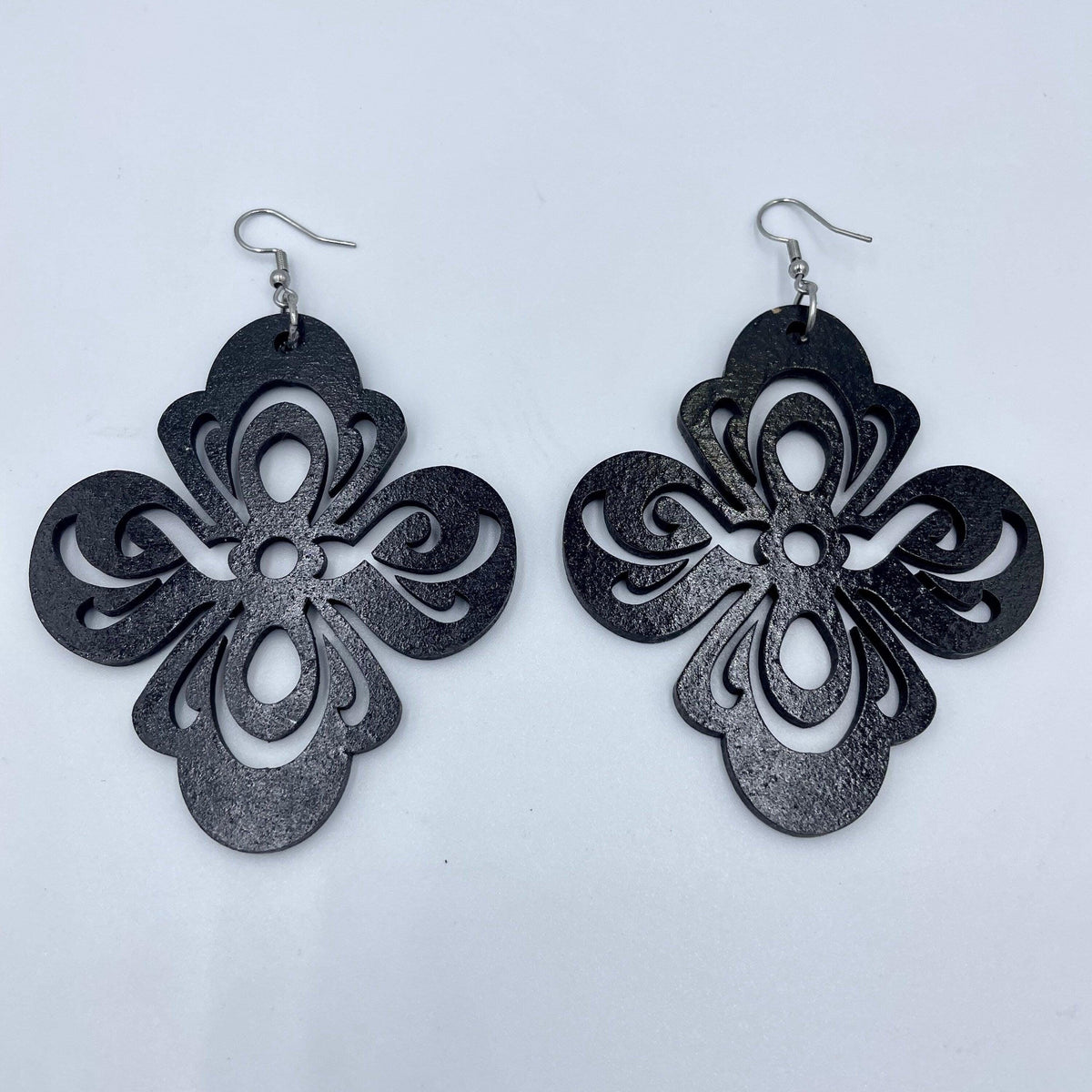 Le Fleur Wooden Earrings Minimalist Floral Statement Earrings