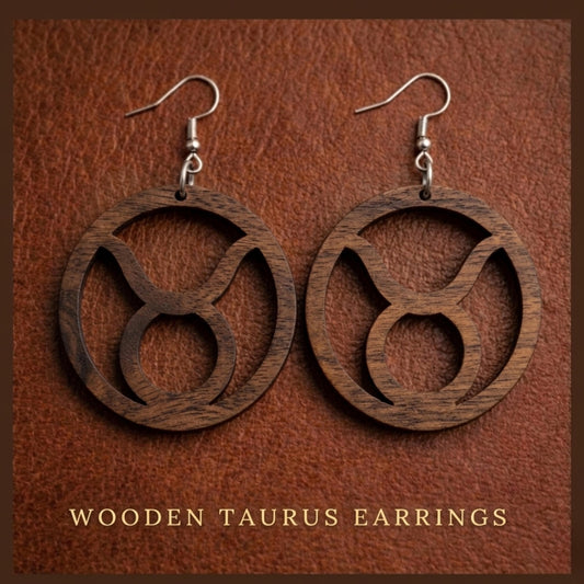 Wooden Zodiac Earrings