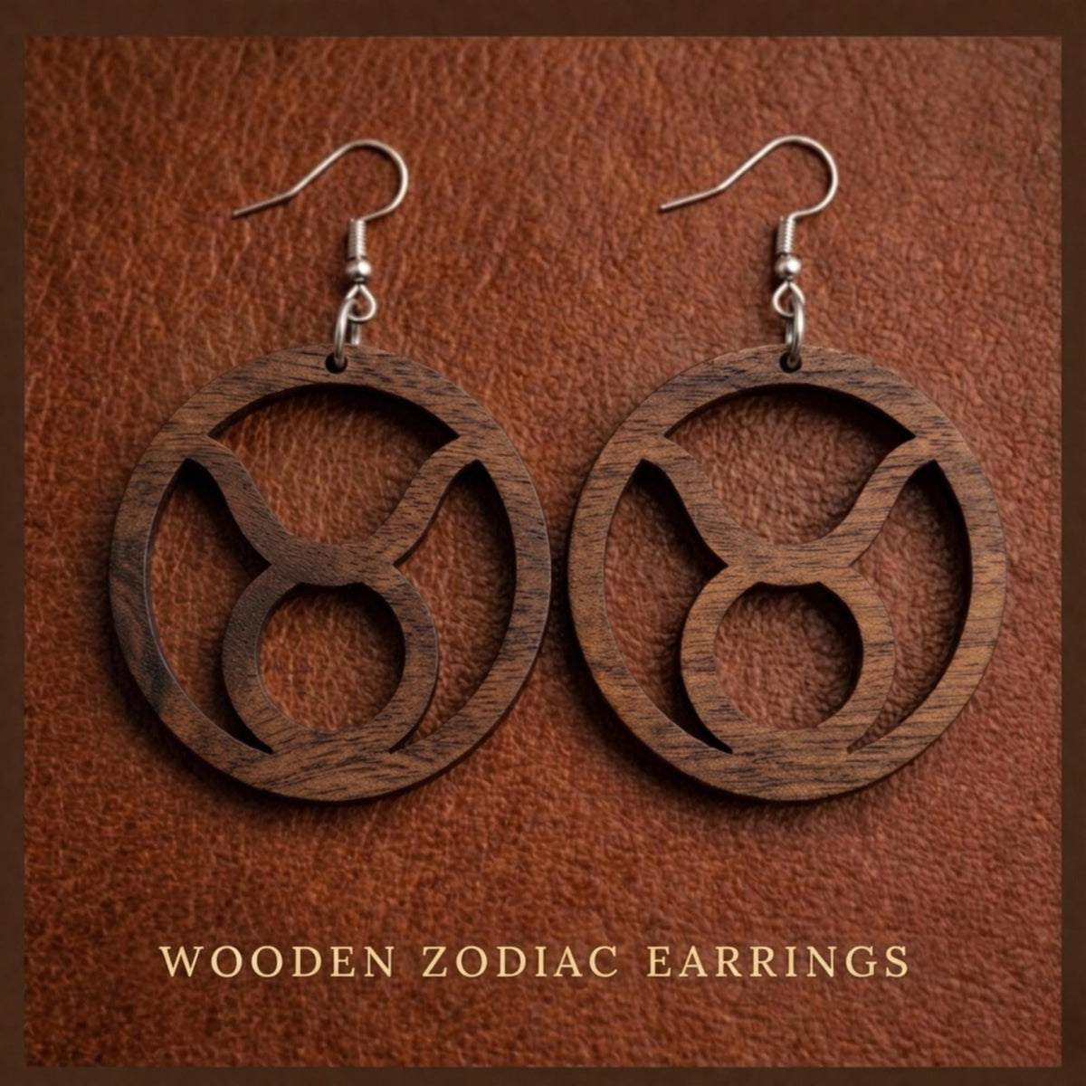 Wooden Zodiac Earrings