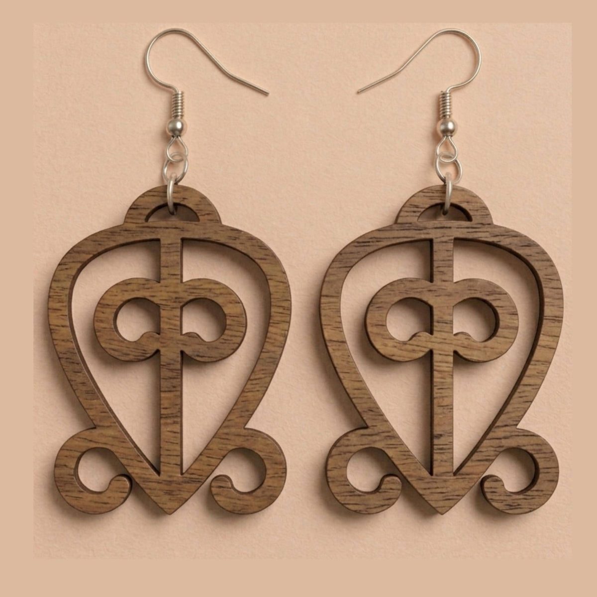 Odo Nnyew Fie Kwan Wood Adinkra Earrings