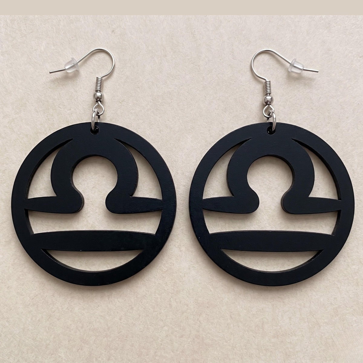 Libra Wood Zodiac Earrings