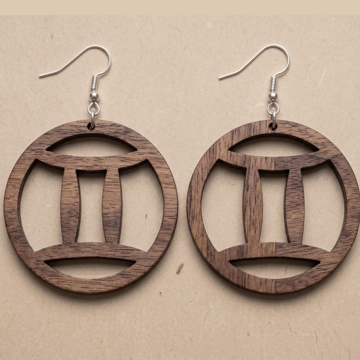 Pisces Wood Zodiac Earrings