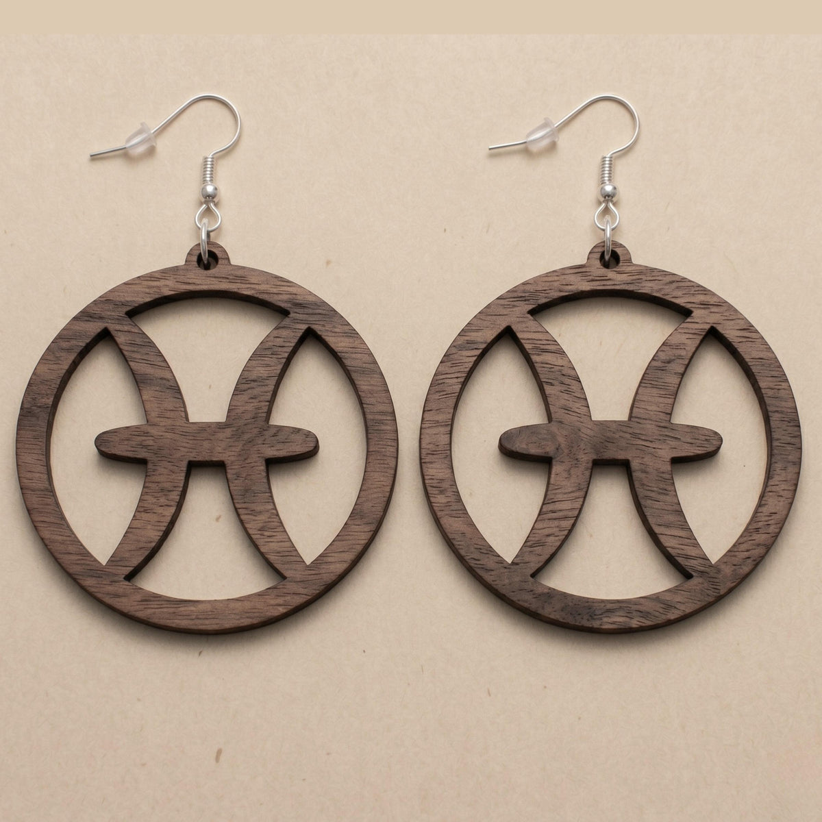 Gemini Wood Zodiac Earrings