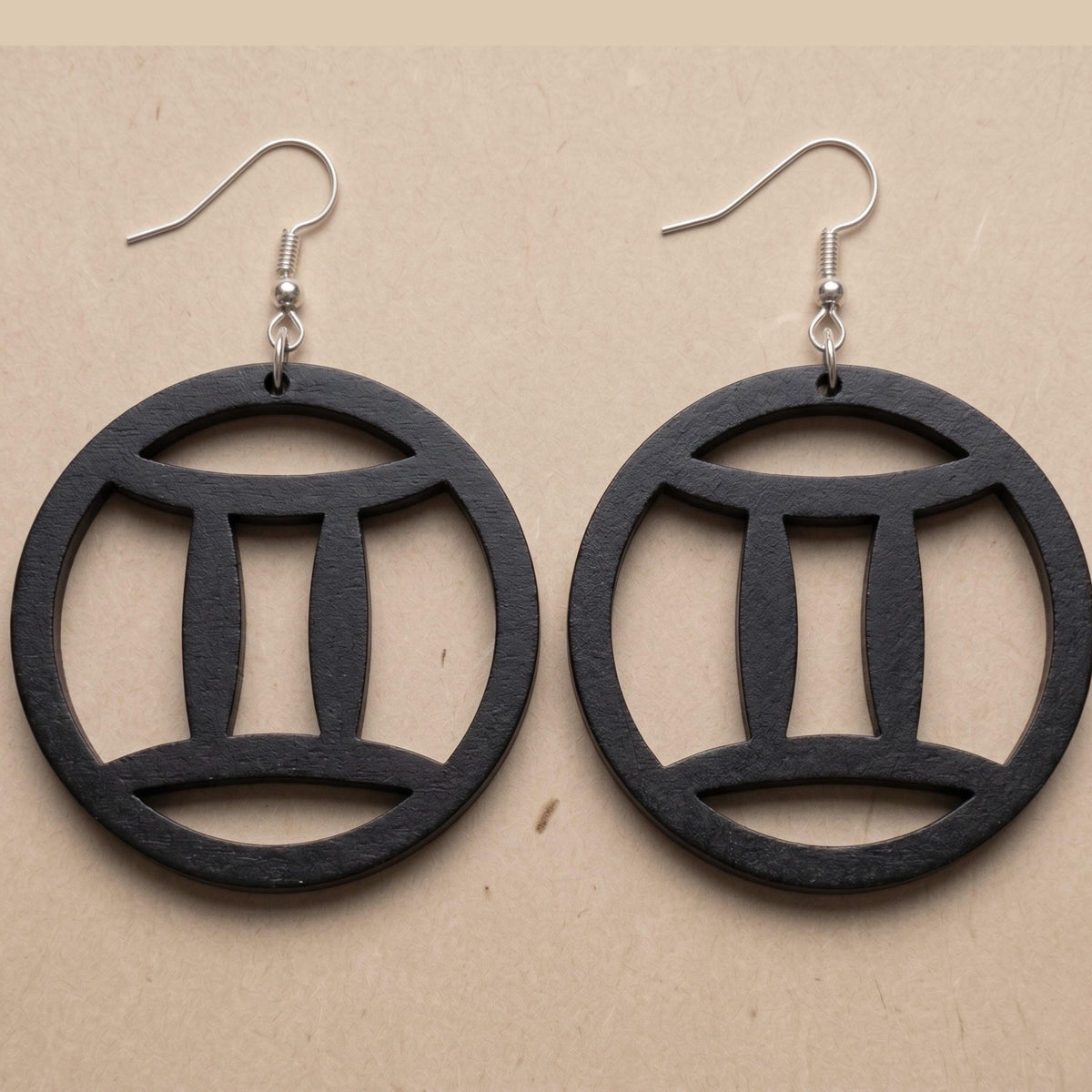 Pisces Wood Zodiac Earrings