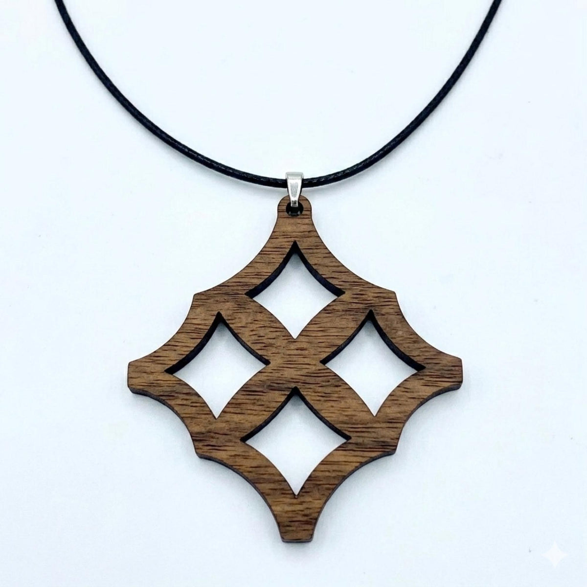 Eban Wood Necklace | Adinkra Love & Protection, Natural Walnut Pendant
