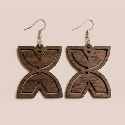 Fawohodie Wood Adinkra Earrings