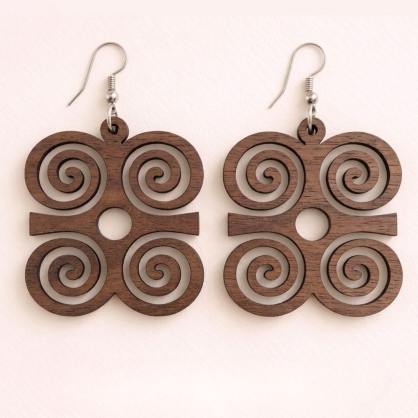 Dwennimmen Wood Adinkra  Earrings