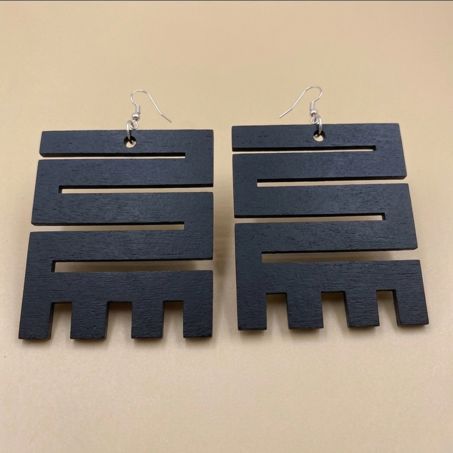 Nkyinkyim Wood Adinkra Earrings