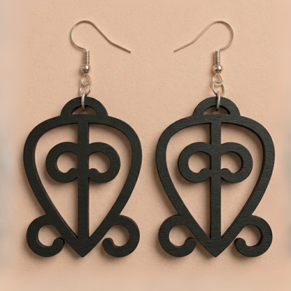 Odo Nnyew Fie Kwan Wood Adinkra Earrings
