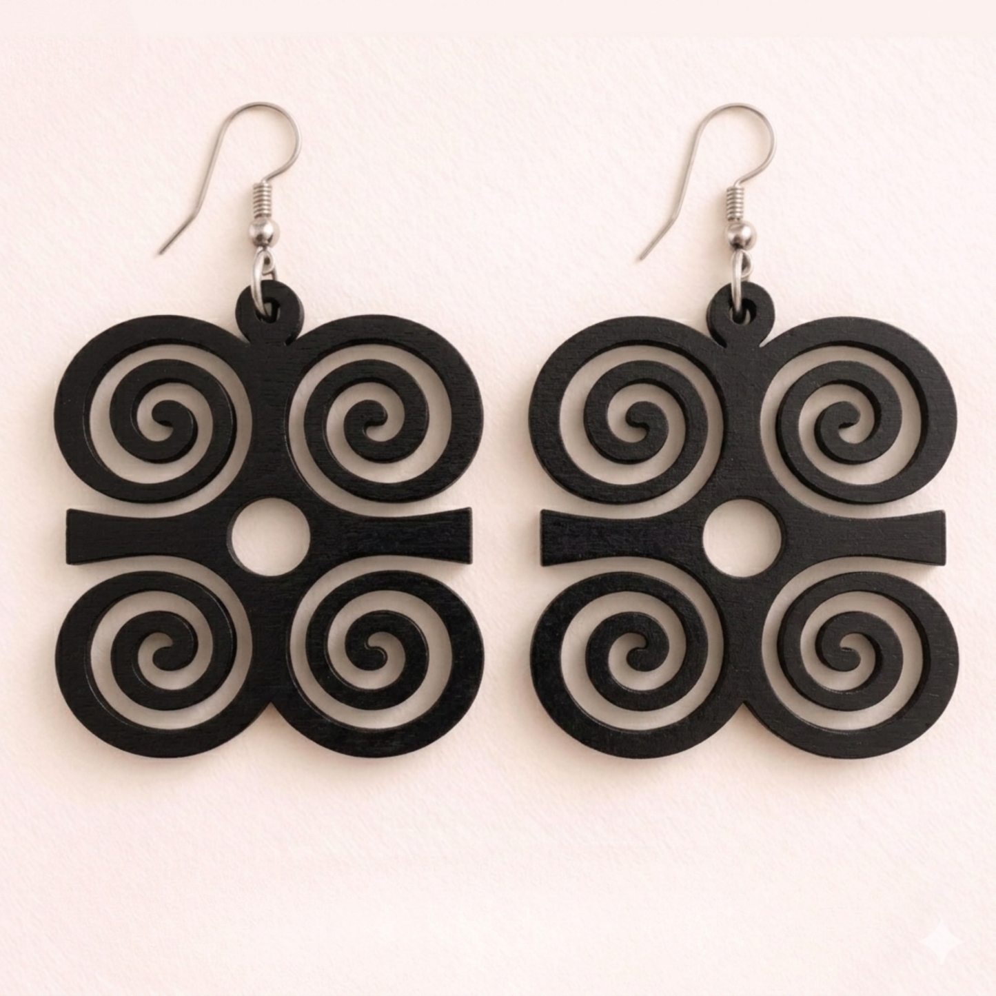 Dwennimmen Wood Adinkra  Earrings