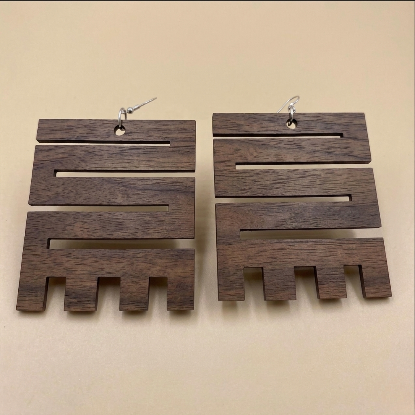 Nkyinkyim Wood Adinkra Earrings