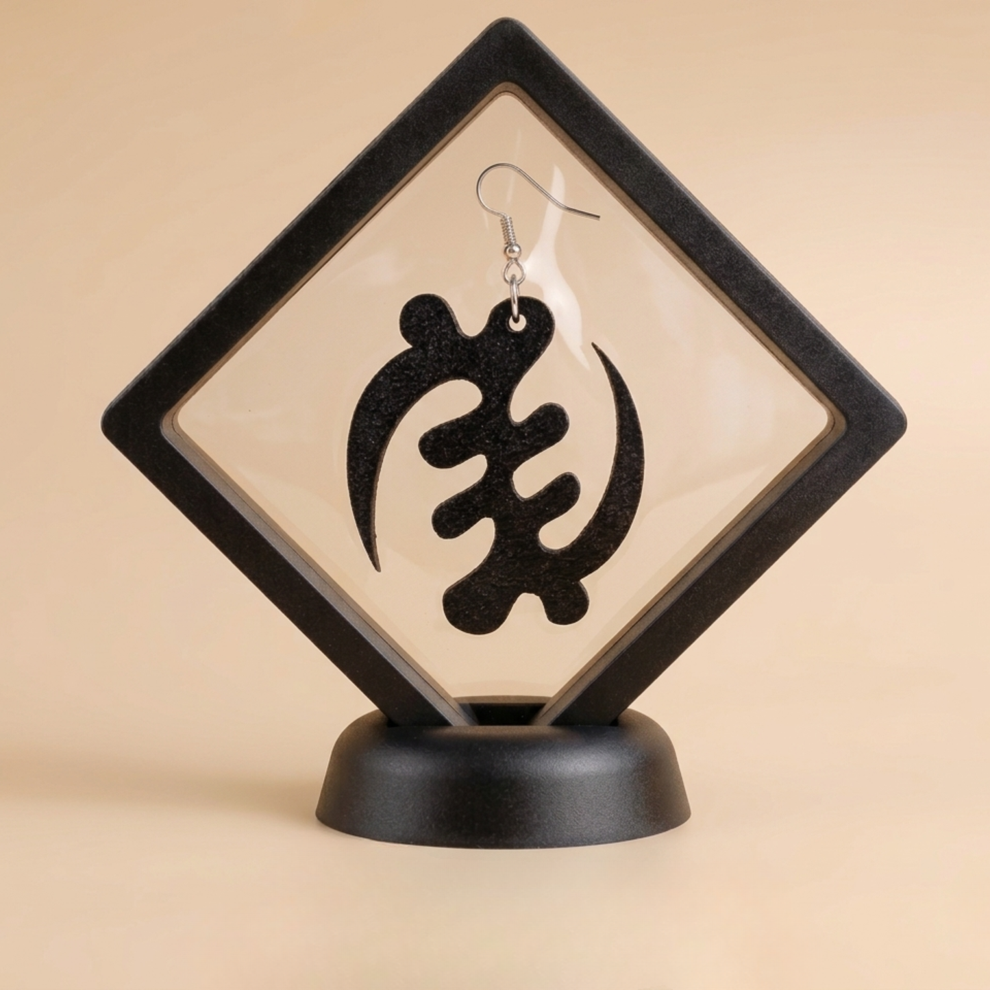 Gye Nyame Wood Adinkra Earrings