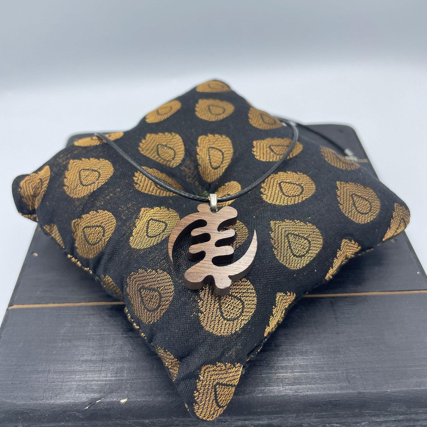 Gye Nyame Necklace - Wood Charm