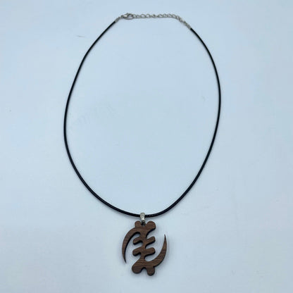 Gye Nyame Necklace - Wood Charm
