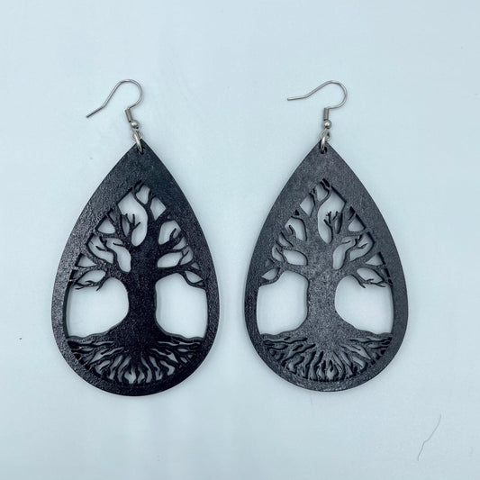 Tree of Life Drop Teardrop Earrings