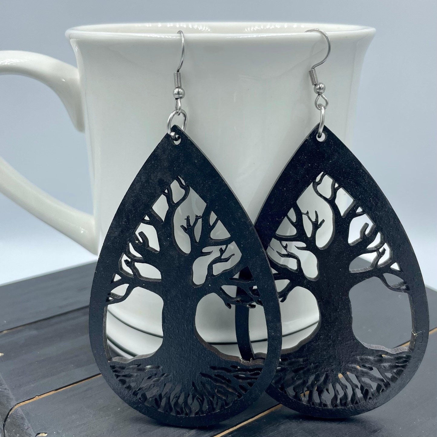 Tree of Life Drop Teardrop Earrings