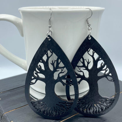 Tree of Life Drop Teardrop Earrings