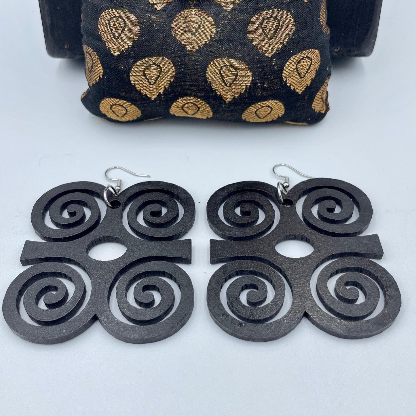 Dwennimmen Wood Adinkra  Earrings