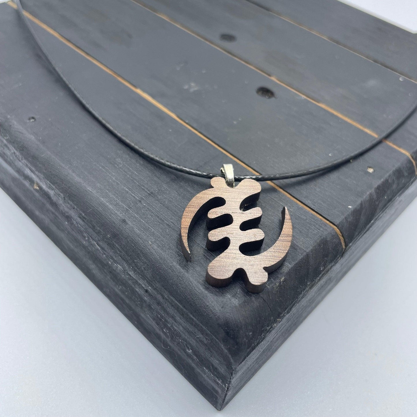 Gye Nyame Necklace - Wood Charm
