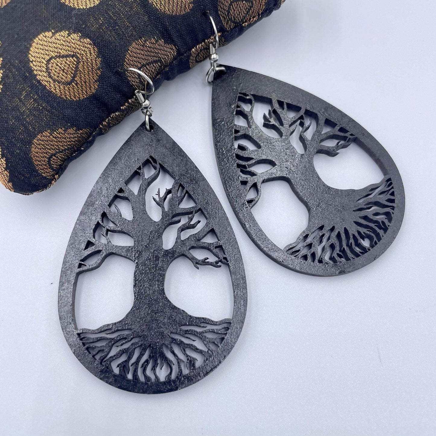 Tree of Life Drop Teardrop Earrings