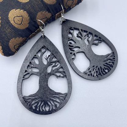 Tree of Life Drop Teardrop Earrings