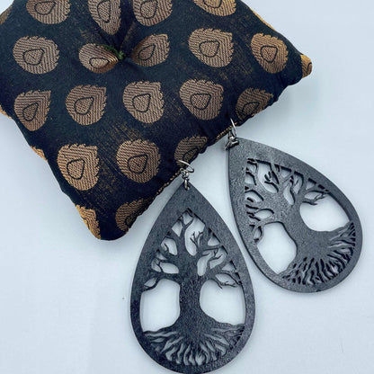 Tree of Life Drop Teardrop Earrings