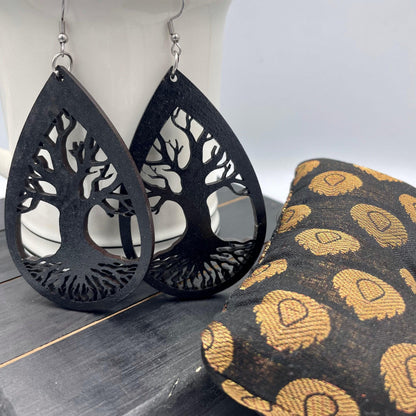 Tree of Life Drop Teardrop Earrings