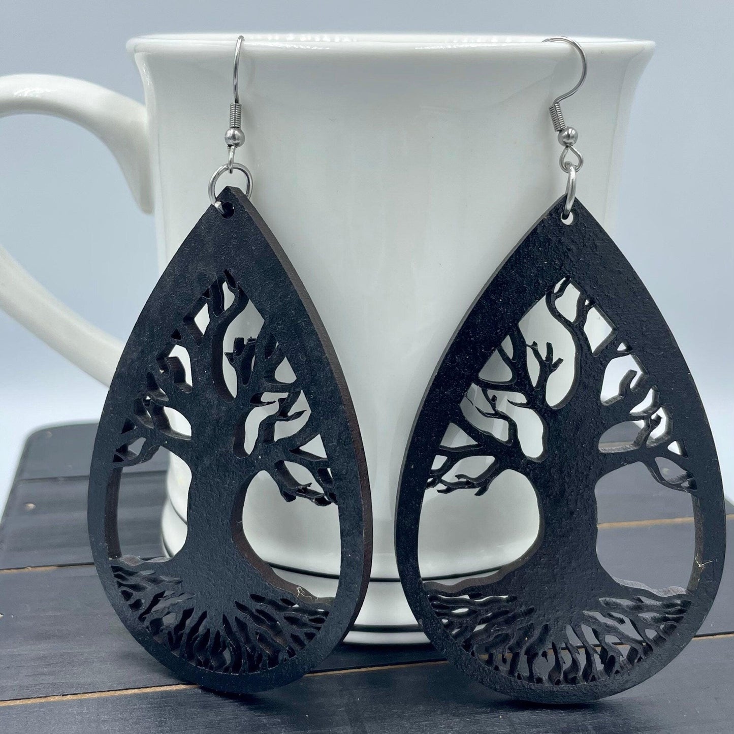 Tree of Life Drop Teardrop Earrings
