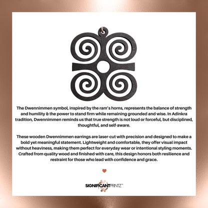 Dwennimmen Wood Adinkra  Earrings