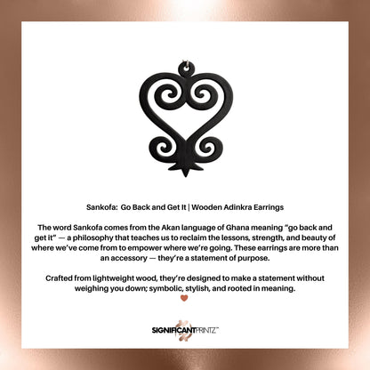 Sankofa Wood Adinkra Earrings
