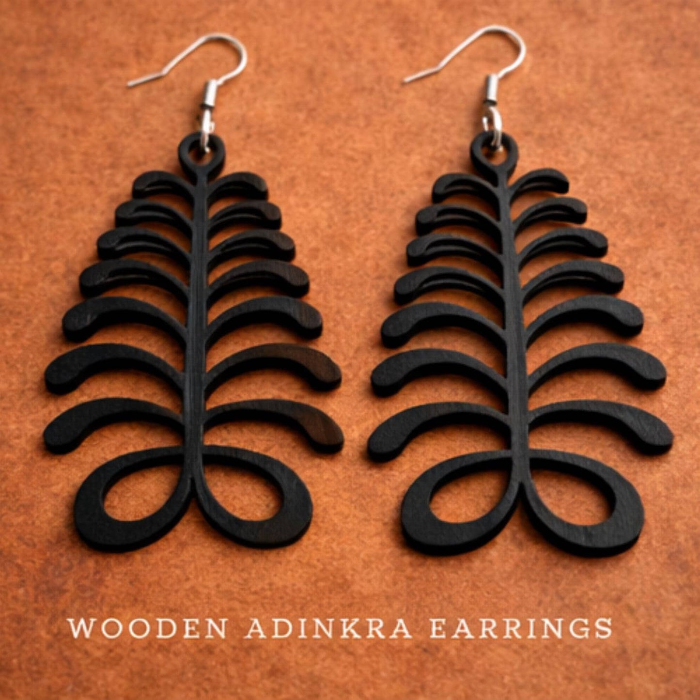 Aya Adinkra Wood Adinkra Earrings