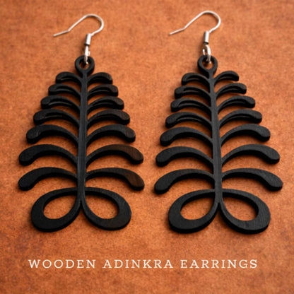 Aya Adinkra Wood Adinkra Earrings
