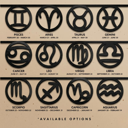 Wooden Zodiac Earrings