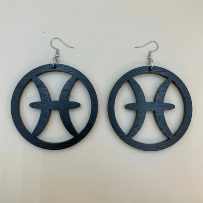 Wooden Zodiac Earrings