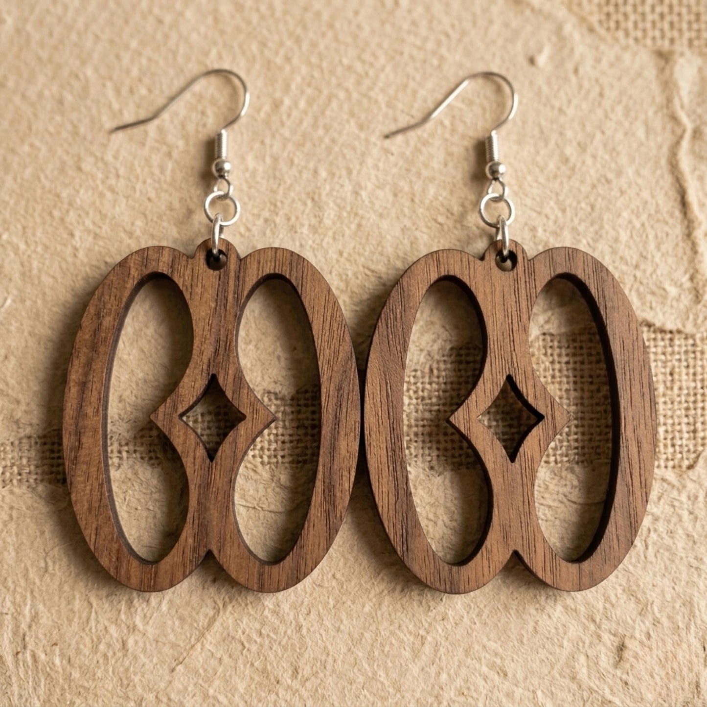 Nyame Biribi Wo Soro Wood Adinkra Earrings