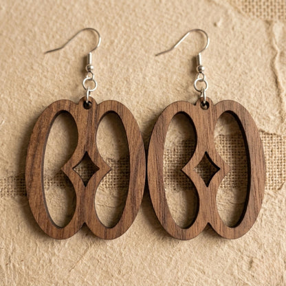 Nyame Biribi Wo Soro Wood Adinkra Earrings