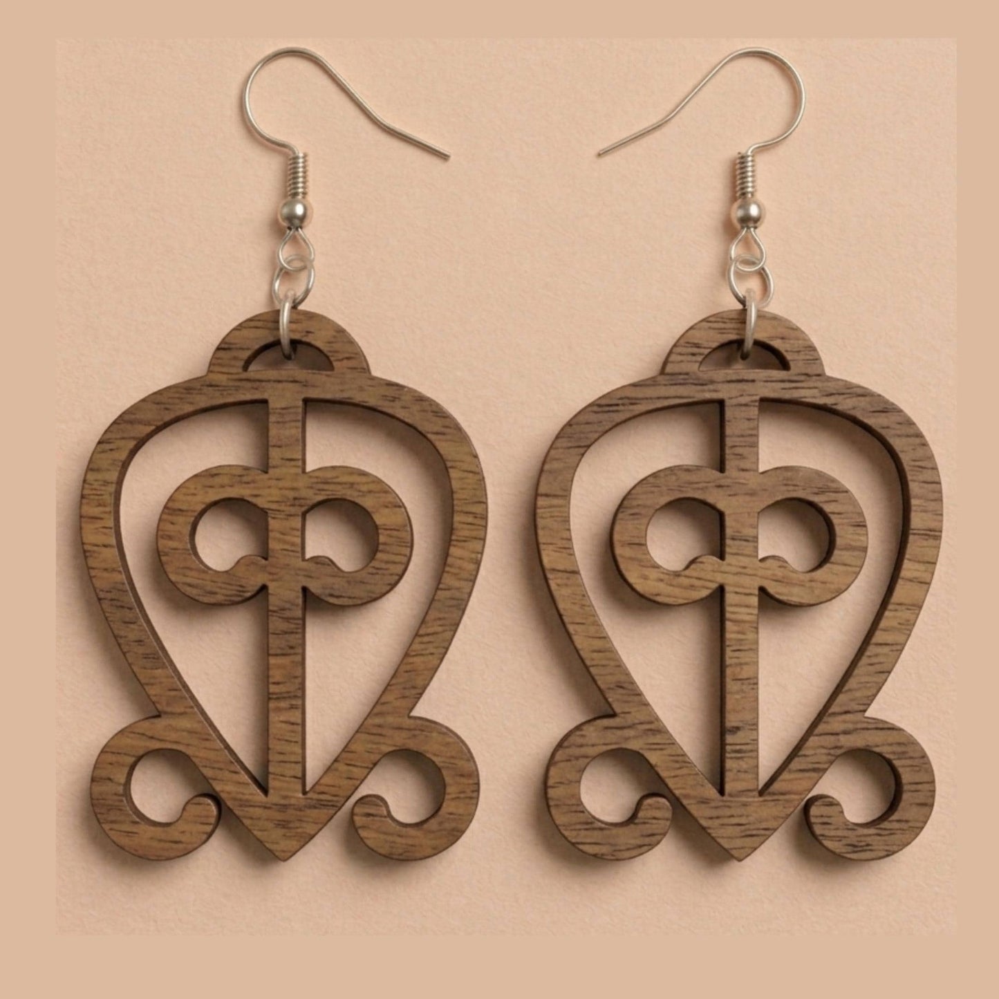 Odo Nnyew Fie Kwan Wood Adinkra Earrings
