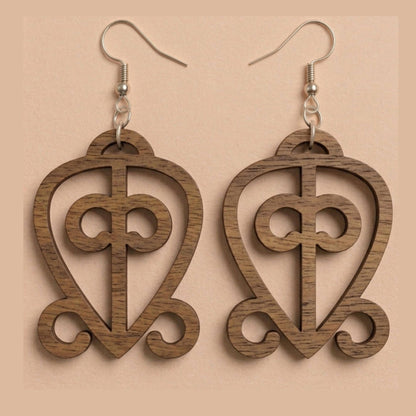 Odo Nnyew Fie Kwan Wood Adinkra Earrings