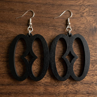 Nyame Biribi Wo Soro Wood Adinkra Earrings