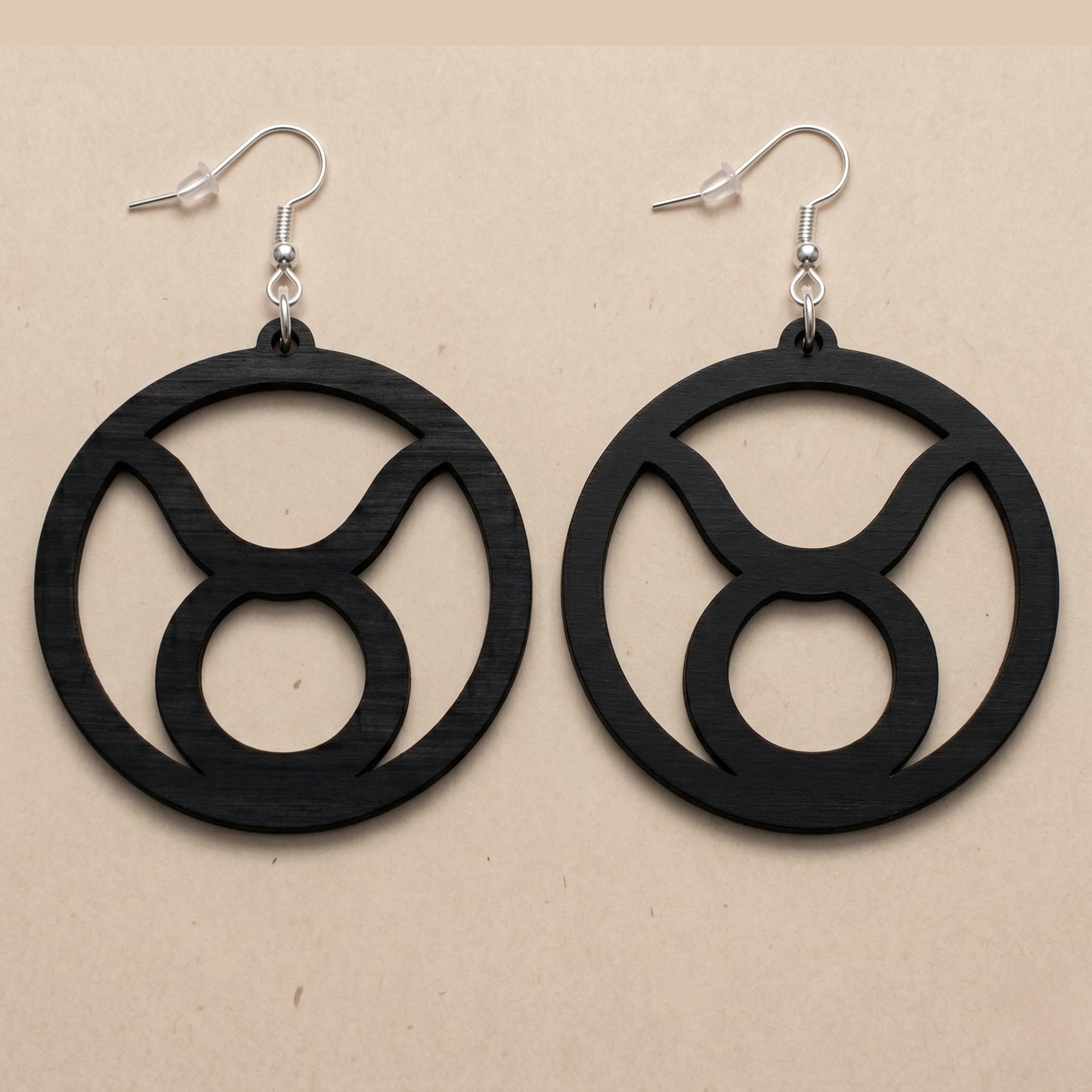 Taurus Wood Zodiac Earrings