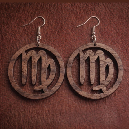 Virgo Wooden Earrings
