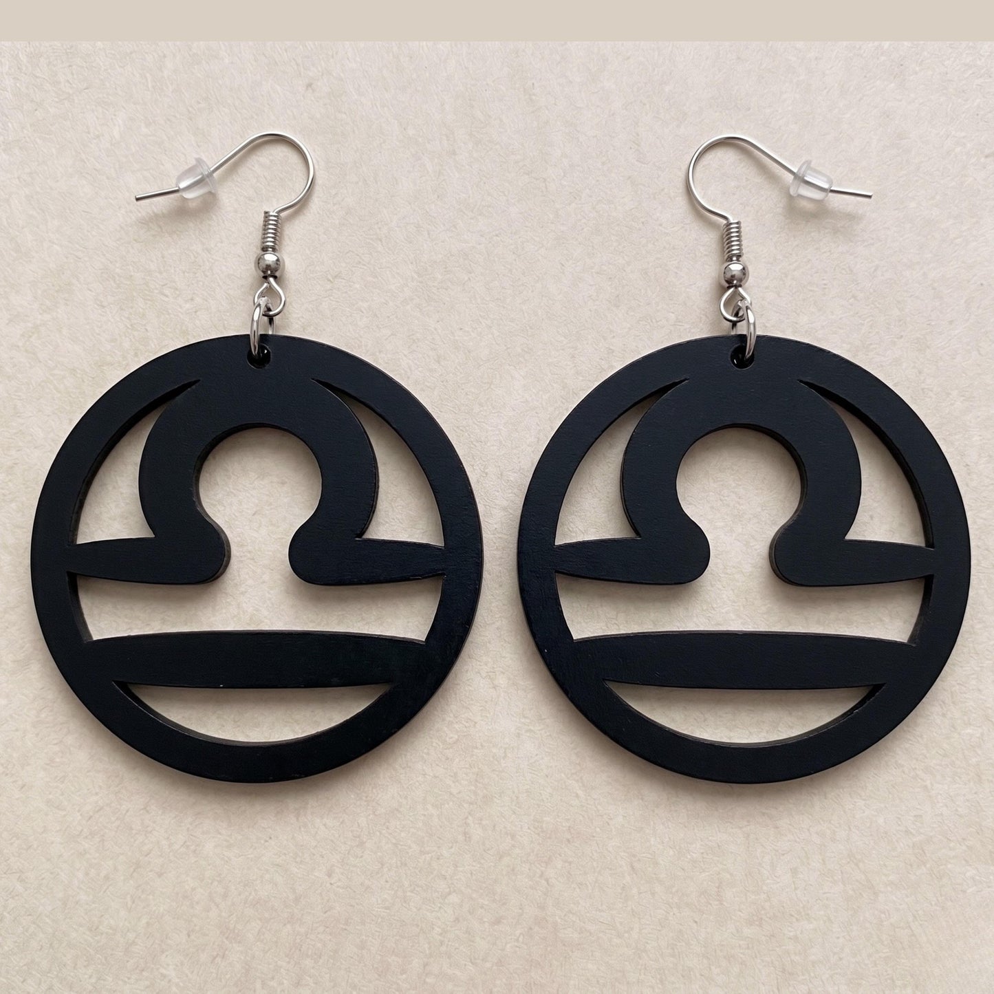 Libra Wood Zodiac Earrings