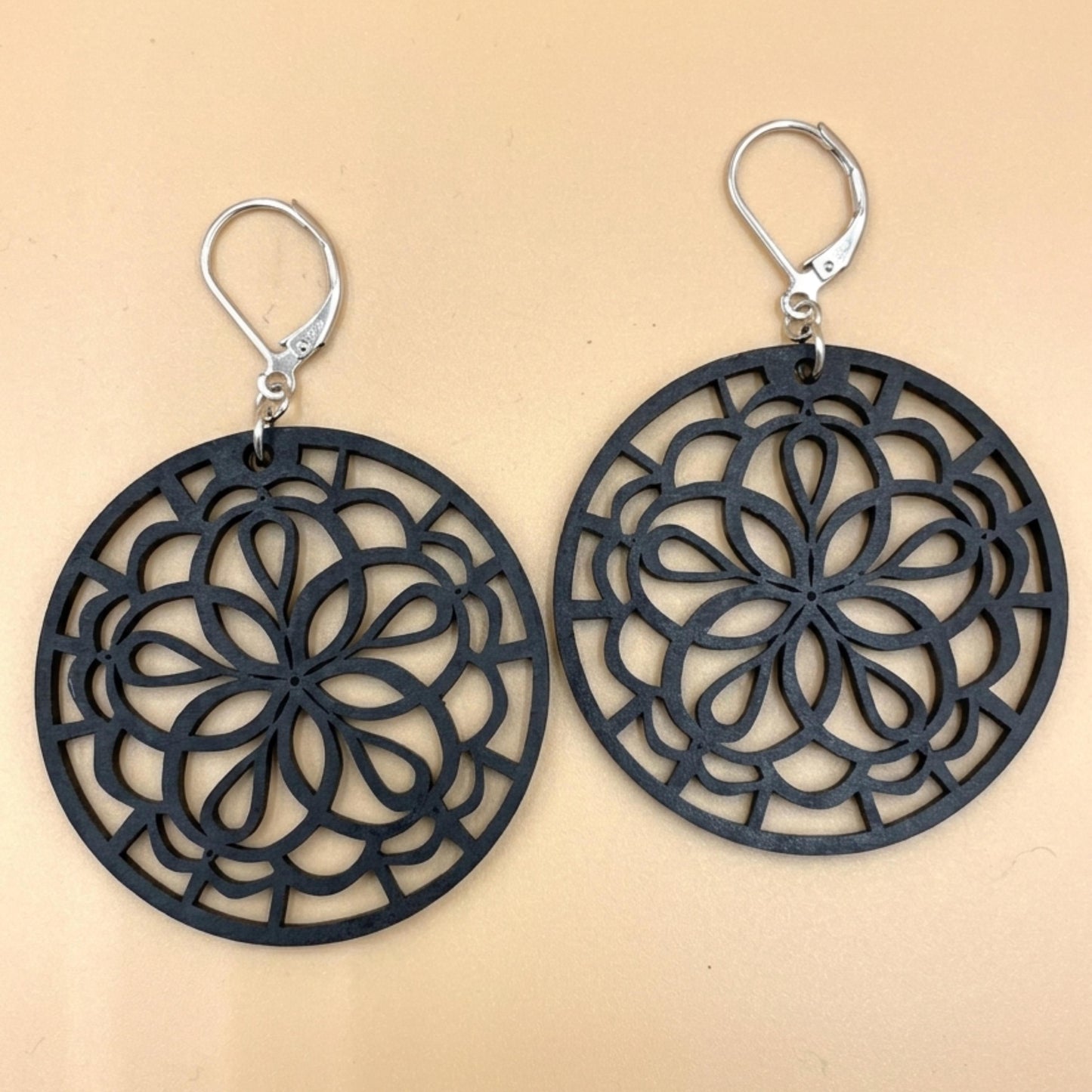 Mandala Wood Statement Earrings