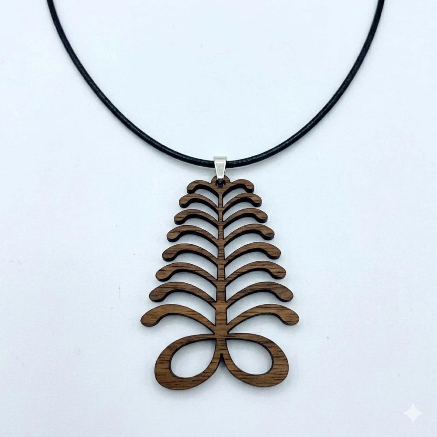 Aya Fern Adinkra Wood Necklace