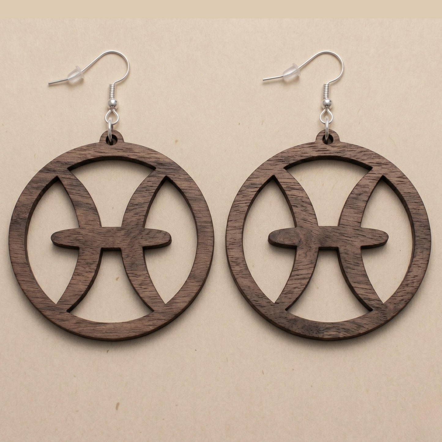 Gemini Wood Zodiac Earrings