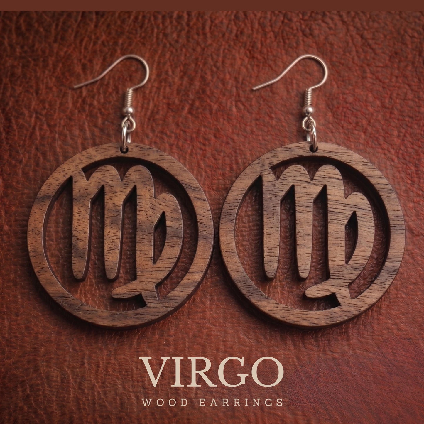 Virgo Wooden Earrings