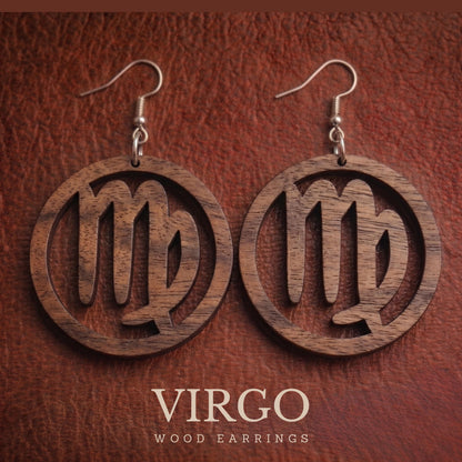 Virgo Wooden Earrings