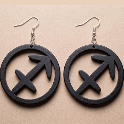 Sagittarius Wood Earrings